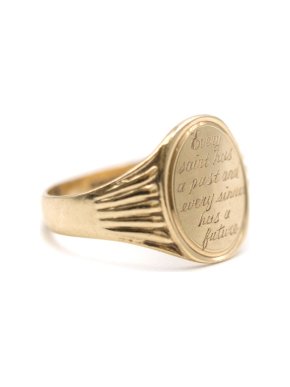 Annina Vogel 9kt Gold Engraved Oval Signet Ring