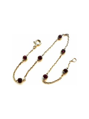 Bespoke ruby by the yard gold bracelet