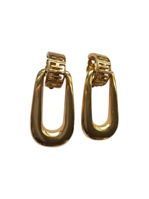 Givenchy Gold Couture Logo Drop Earrings