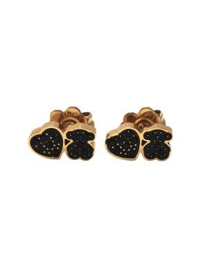 Tous Onyx Teddy & Heart Earrings