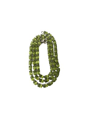 Bespoke Natural Peridot Vintage Tennis Necklace