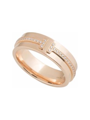 Tiffany & Co. Rose Gold Diamond T Ring