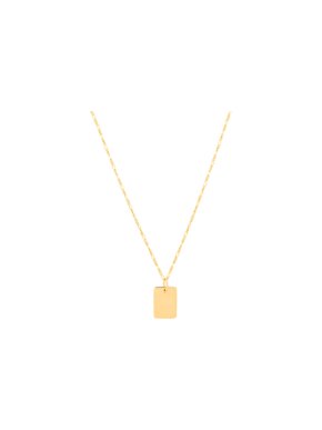 Astrid & Miyu 18K gold plated tag necklace