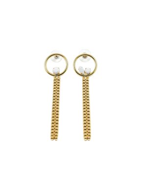 Joomi Lim Crystal Hoop Chain Drop Earrings