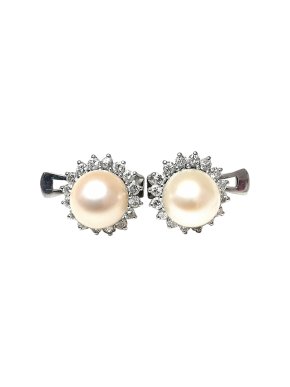 Bespoke Diamond & Freshwater Pearl Earrings