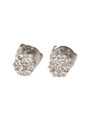 Cara 0.2ct Diamond Cluster White Gold Earrings