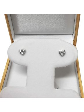 Bespoke White Gold Diamond Heart Stud Earrings