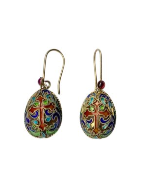 Bespoke Russian Faberge Egg Style Earrings.