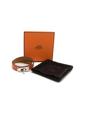 Hermes Orange Double Tour Kelly Bracelet