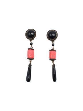 Andrew GN Clip-On Beaded Tiered Earrings