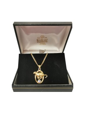 Bespoke vintage yellow gold leopard and tanzanite pendant