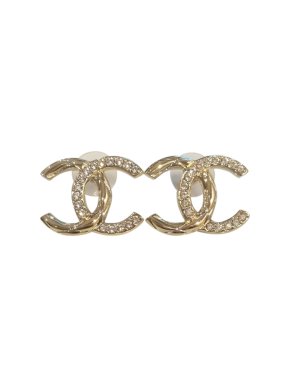 Chanel 2.5 cms crystal CC earrings