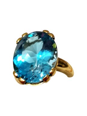 Bespoke Yellow Gold Topaz Cocktail Ring