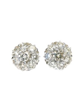 Bespoke 7.2 carat Art Deco diamond cluster earrings