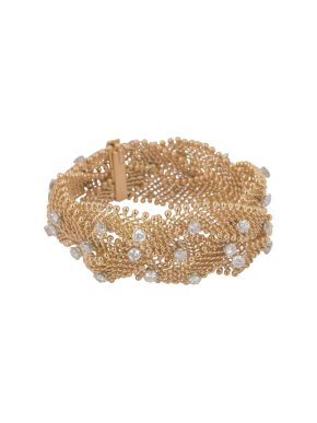 Bespoke Mesh Rose Gold Bracelet with Diamonds