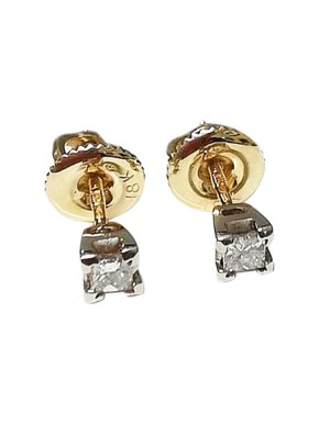 Bespoke Yellow & White Gold Diamond Solitaire Earrings