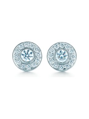 Tiffany & Co. Platinum Set Diamond Circlet Earrings