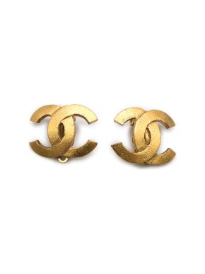 Chanel Gold Tone CC Earrings