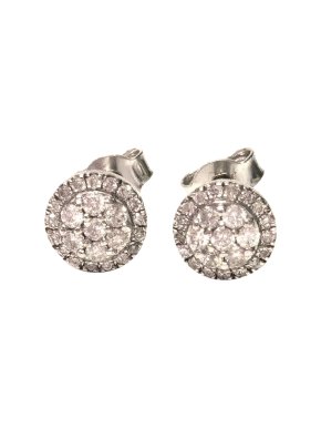 Cred round cut diamond halo earrings