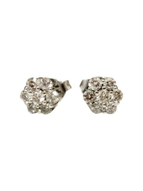 Bespoke vintage diamond cluster studs