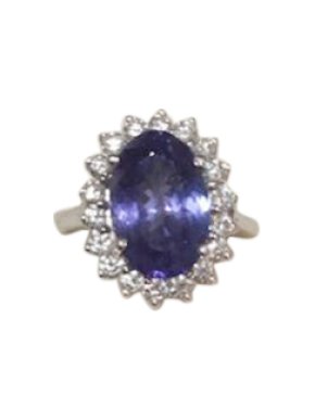 Bespoke large Tanzanite and diamond ring