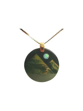 Bespoke Jade, Opal & Onyx Pendant Necklace