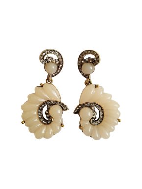 Oscar De La Renta Resin Swirl Runway Earrings