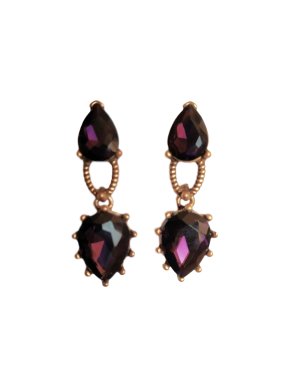 Oscar De La Renta Purple Crystal Earrings