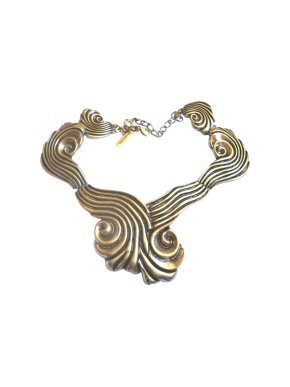 Oscar De La Renta Gold Tone Coquillage Spiral Necklace