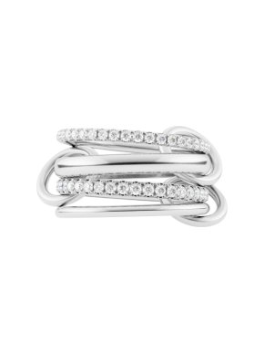 Spinelli Kilcollin Polaris 18k White Gold & Diamond Link Ring