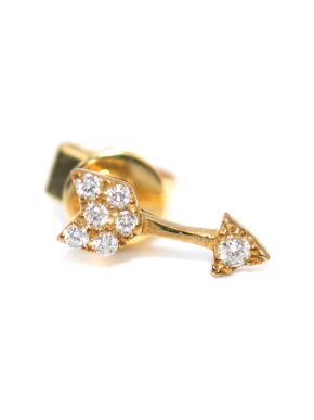 Roxanne First Yellow Gold Cupids Bow Stud