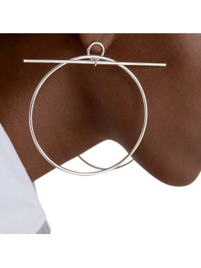 Hermes Sterling Silver Loop earrings - very large model