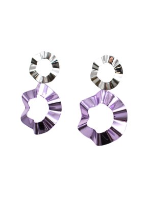 Gaviria Double Silver & Lavender Ravioli earrings