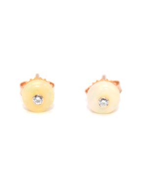 Nina Runsdorf Opal & Diamond Bead Stud Earrings