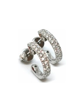 Bespoke diamond half hoop earrings