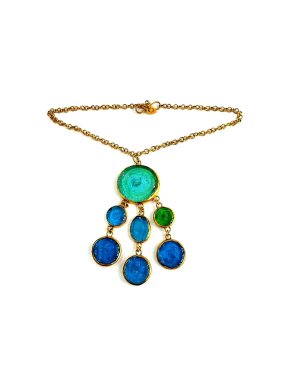 Pippa Small Hand Made Yellow Gold Jellyfish Glass Pendant Necklace