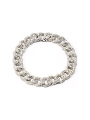 Idandi crystal embellished silver gourmette link bracelet