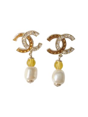 Chanel Faux Pearl CC Limited Edition Drop Earrings