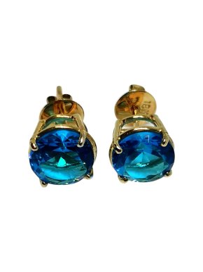 Bespoke Topaz Stud Earrings in Yellow Gold