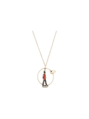 Francesca Villa Diamond & Rose-gold Toy Soldier Necklace In Red