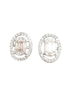 Cred diamond cluster earrings