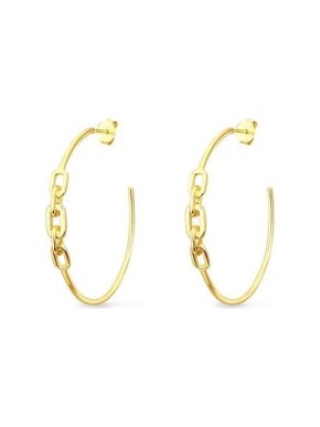 Slavatore Plata 14kt Gold Plate Link Hoop Earrings