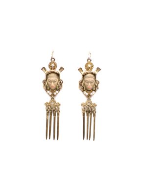 Bespoke 14kt Gold Warrior Drop Earrings