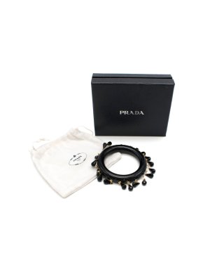 Prada Black Tassel Crystal Drop Bangle
