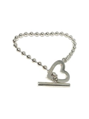 Gucci Heart Link Silver Bracelet