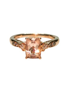 Le Vian Diamond Set Peach Morganite Ring