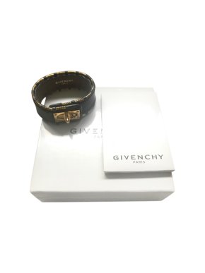 Givenchy Black & gold leather wristlet