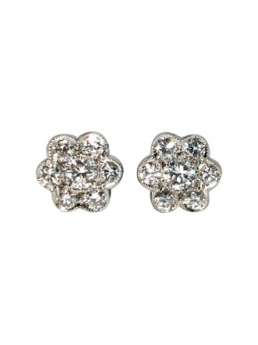 Bespoke diamond flower cluster earrings