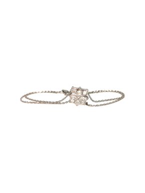 Bespoke French marquis and princess cut 1.6 ct diamond floral bracelet