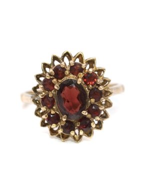 Bespoke Vintage Garnet Cluster Ring